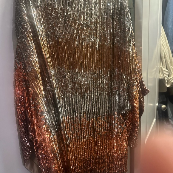 Free People Silver and Gold Sequin Blazer - Picture 4 of 7